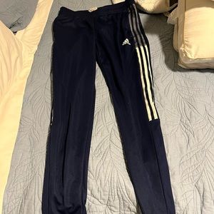 Women’s adidas medium blue and white joggers